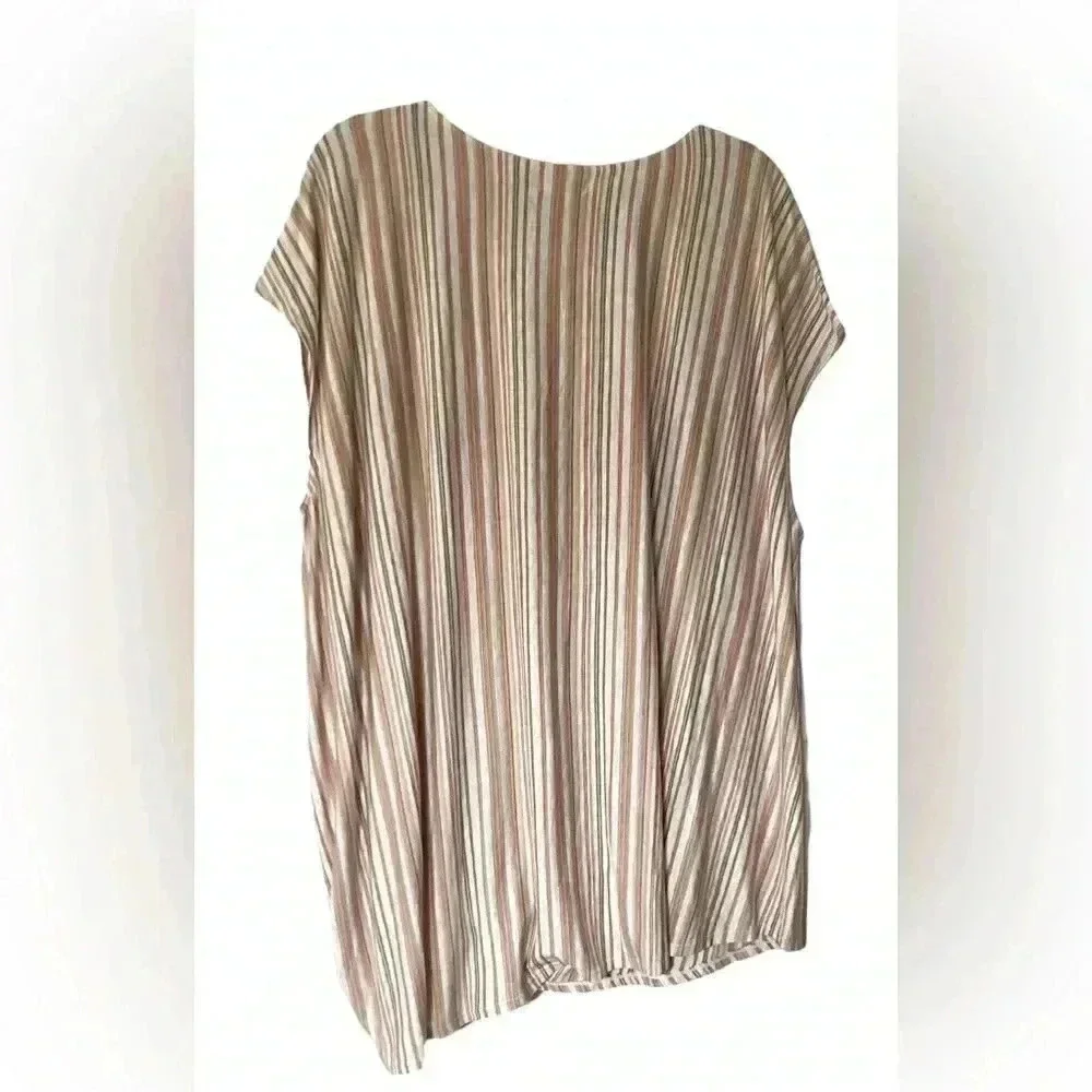 NWT Max studio Multi colored Striped Women’s Top Blouse Size 3X